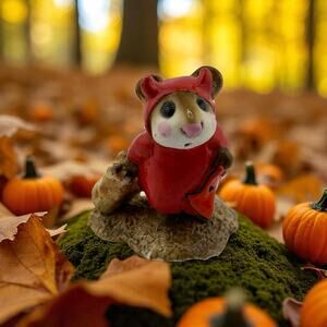 Wee Forest Folk "Little Devil" 1981 Mouse Halloween M-61 A. Petersen Retired0